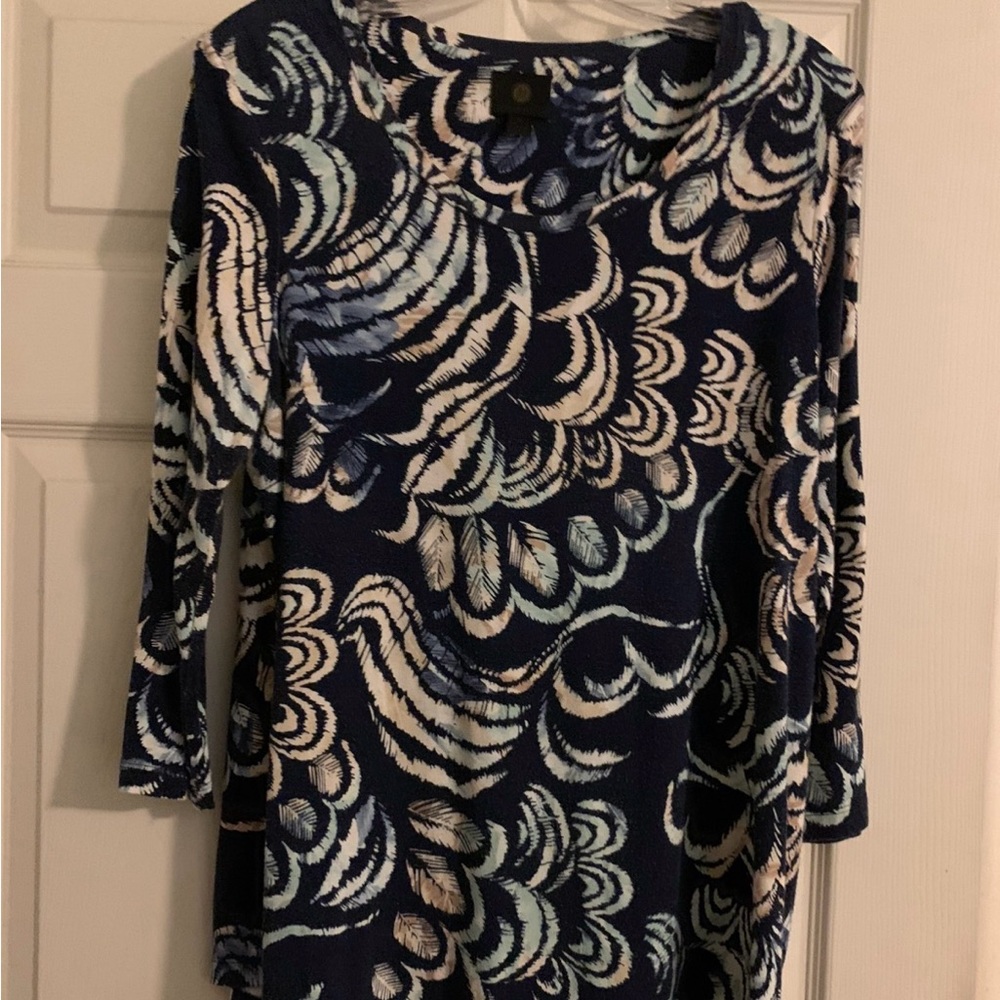 JM Collection Elegant Navy Top